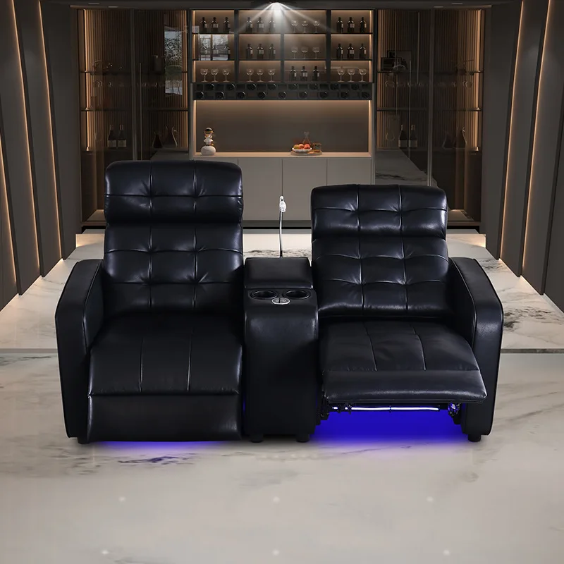 أريكة غرفة الصوت والفيديو الجديدة، وظيفة كهربائية، فيلا خاصة، قاعة التلفزيون، عرض مقعد المسرح المنزلي