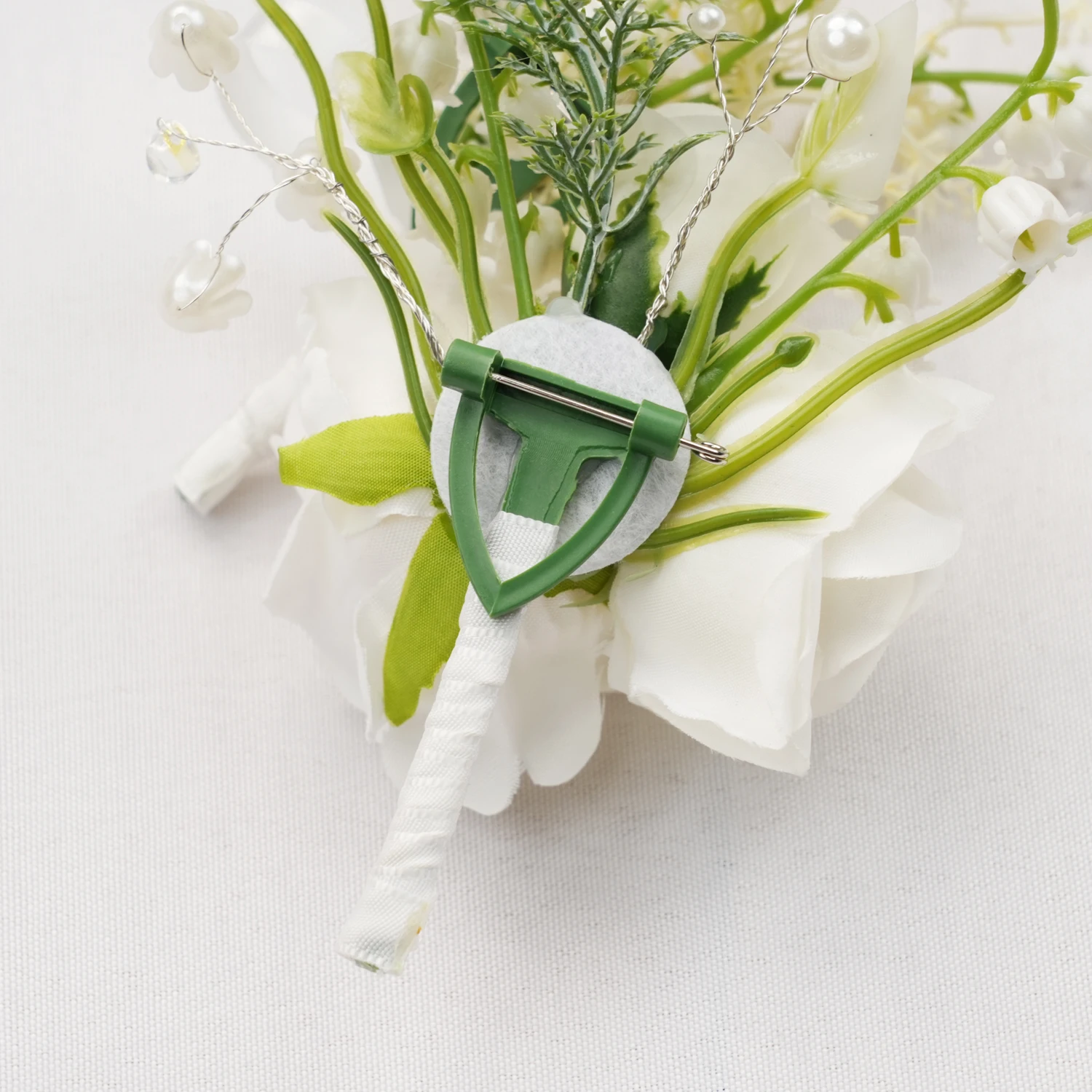 Uflower Lily of the Valley Pocket Boutonniere Groom Groomsmen Guest Boutonniere for Wedding, Homecoming, Anniversary, Graduation image 6