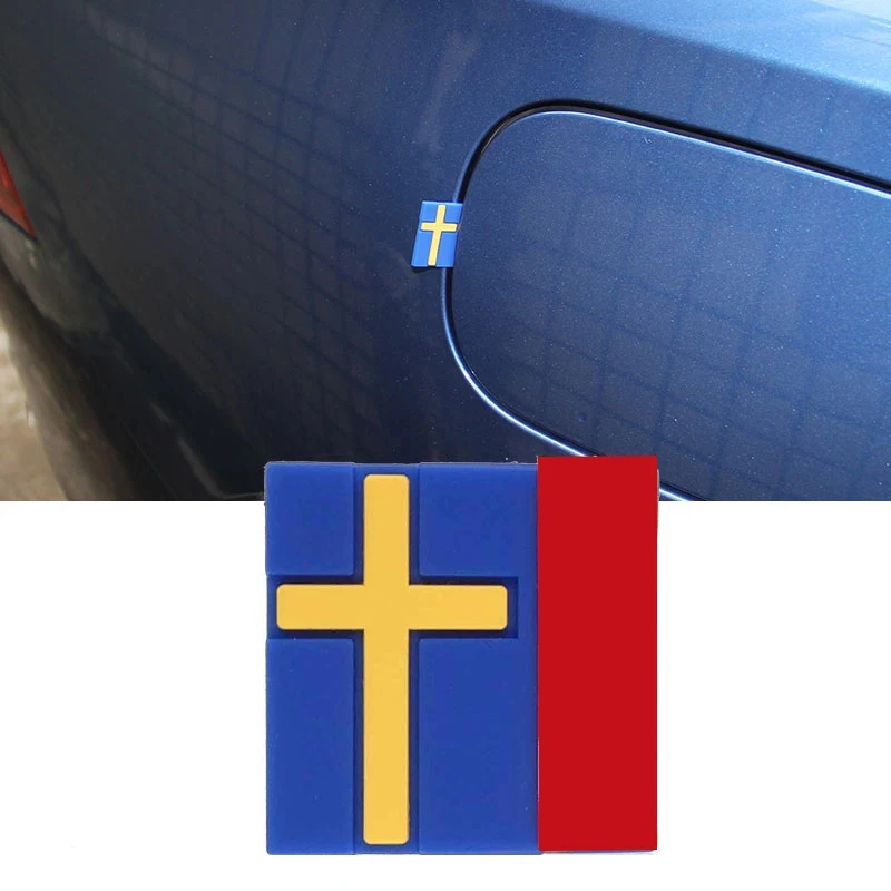 For VOLVO EX90 EX30 XC40 XC60 XC90 V90 S90 S60 V60 V40 XC70 S40 S80 Sweden Flag Decoration Emblem Car Door Trunk front grille