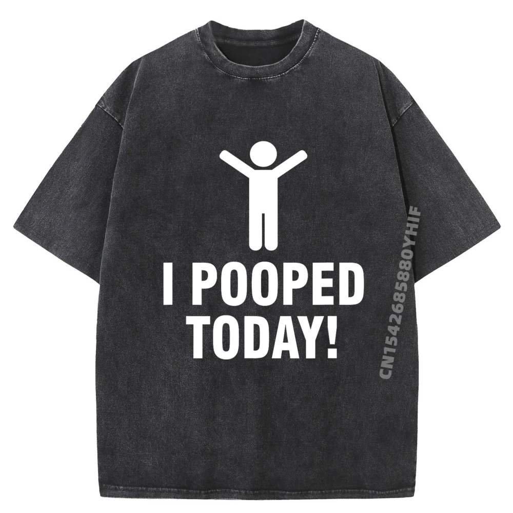 

Забавная пустая футболка I Pooped Today, дышащая стираная одежда из 100% хлопка, мужские футболки с рисунком, забавная одежда с принтом