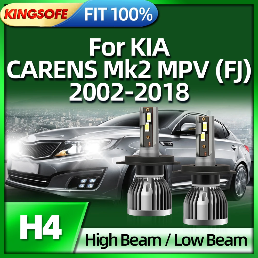 

KINGSOFE 30000LM Super Bright H4 Headlamp 6000K White Bulbs For KIA CARENS Mk2 MPV (FJ) 2002 2003 2004 2005 2006 2007 2008-2018