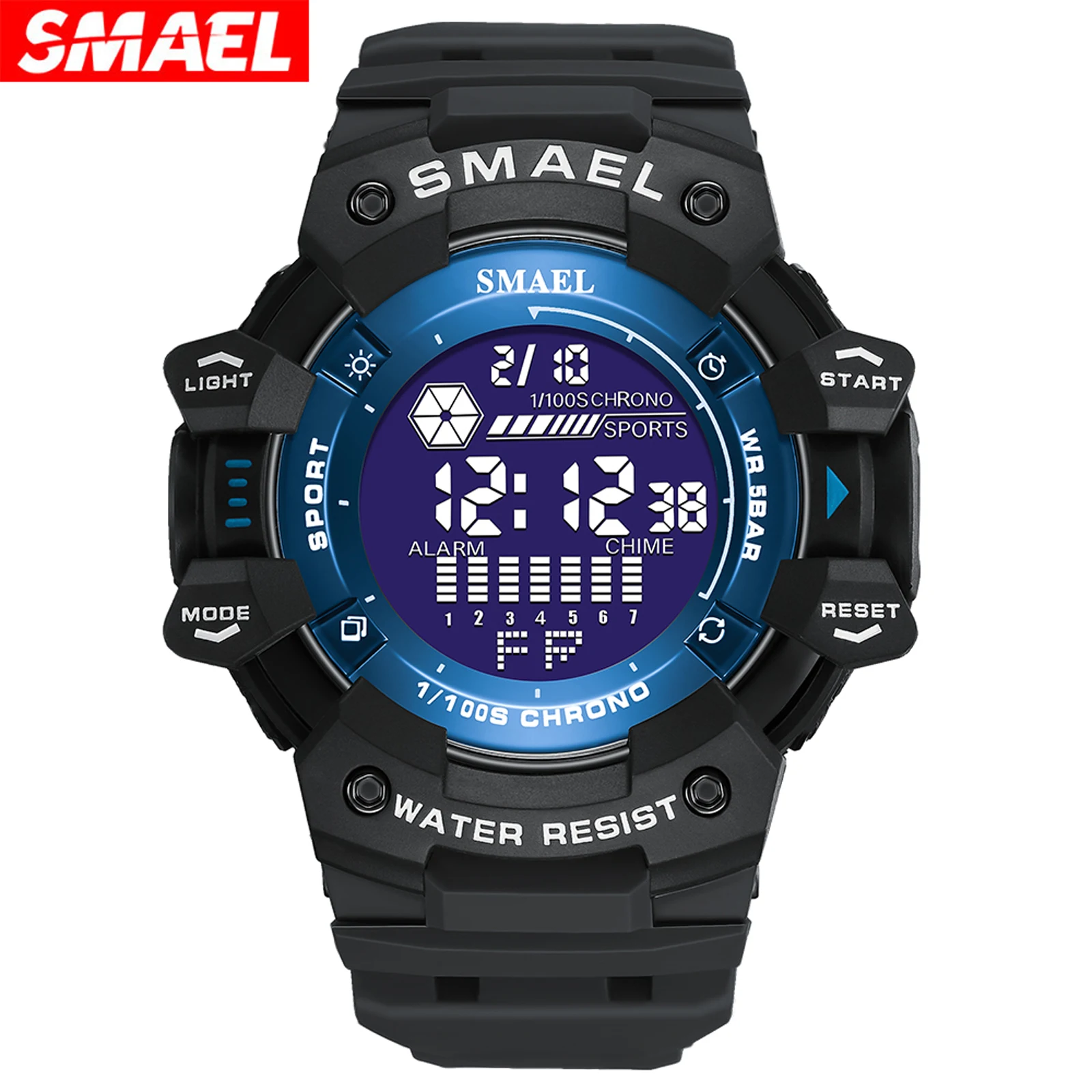 

SMAEL 8050, повседневные электронные часы для мужчин, светящийся противоударный водонепроницаемый будильник с календарем, модные мужские цифровые часы
