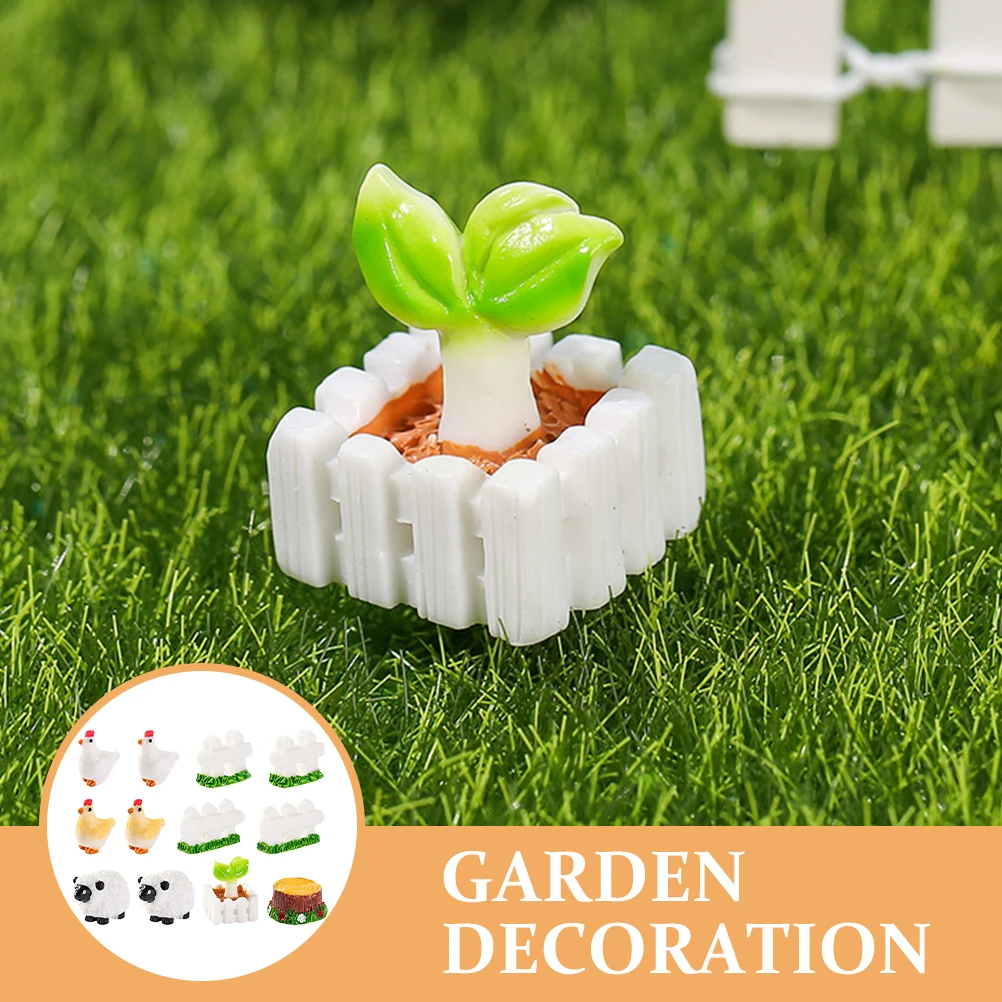 

12 Pcs Resin Animal Figurine Miniature Decor Decoration Decorative Tiny Craft