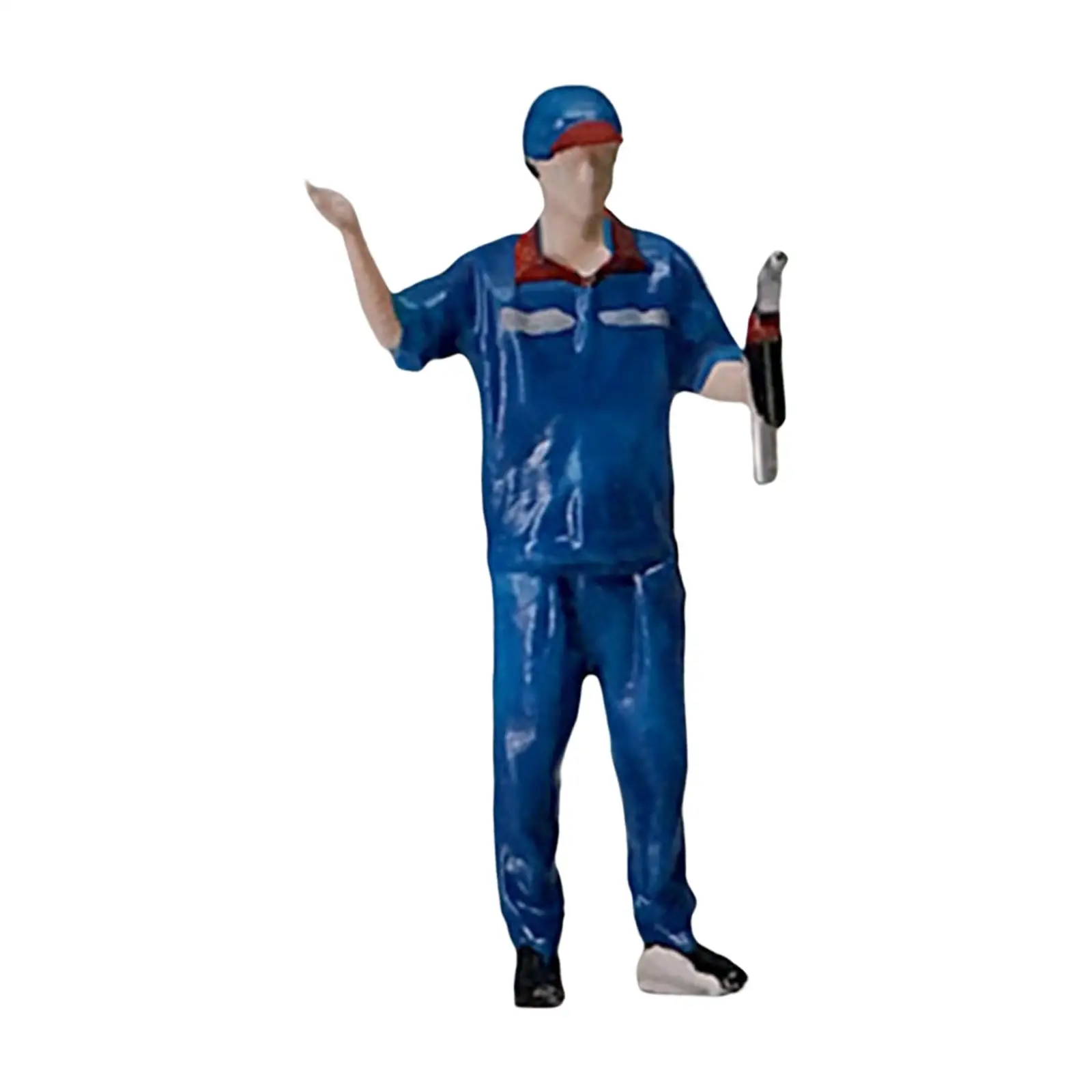 手描きの1/64スケールミニチュアモデルガソリンスタンドの人々フィギュアジオラマ