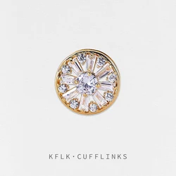 KFLK fashion Brooch Pins Exquisite Round Stereoscopic Brand Brooches for Women Mens Costumes Badge Brooch Jewelry Wholesale