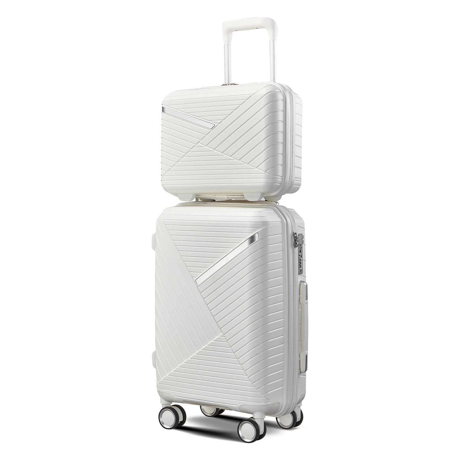 HUFAUT Set di valigie 4 pezzi, valigia espandibile leggera con guscio rigido con ruote Spinner Set da viaggio TSA Lock