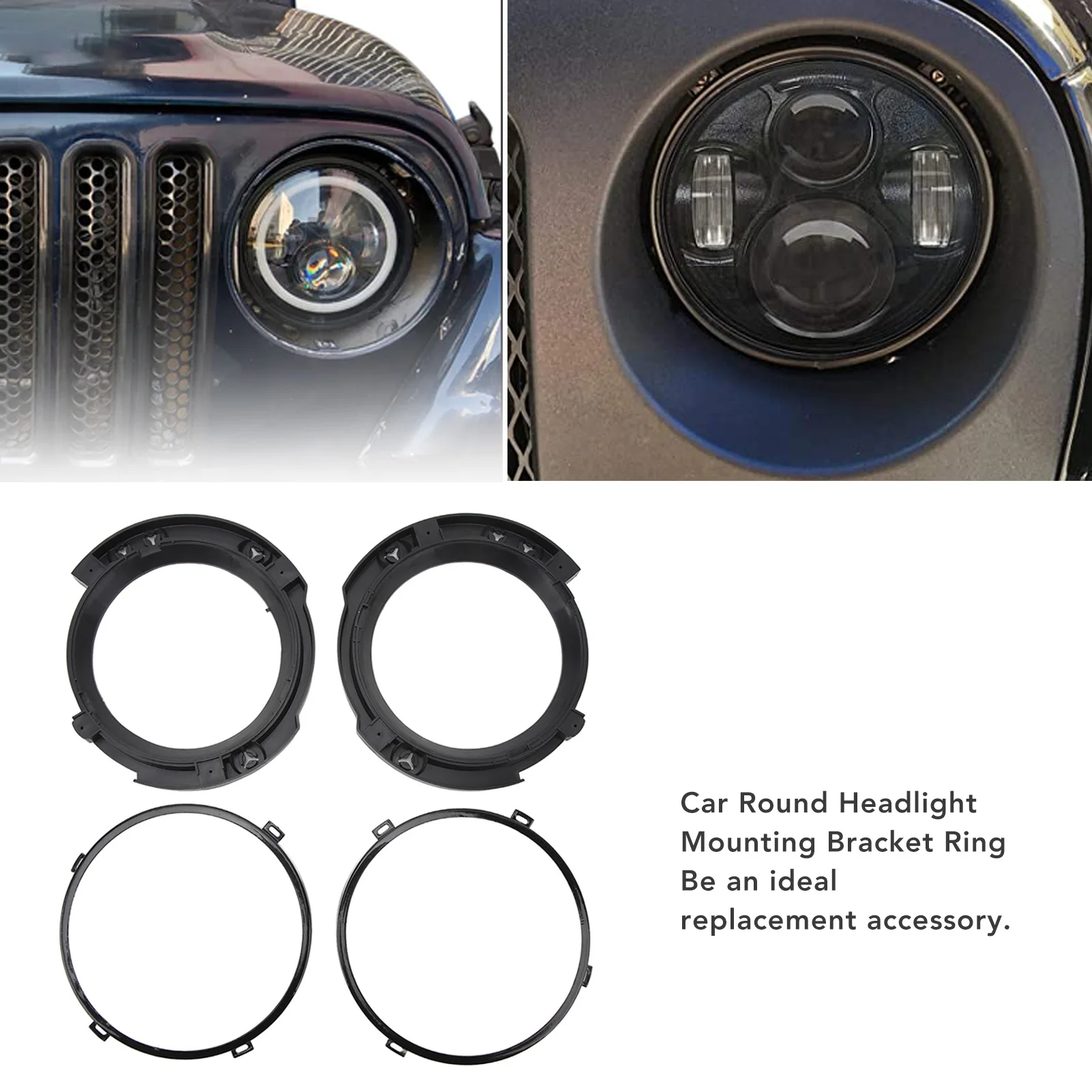 

7-дюймовый автомобильный круглый монтажный кронштейн для фар, кольцо для JK 2007-2018 гг., круглый монтажный кронштейн для фар автомобиля