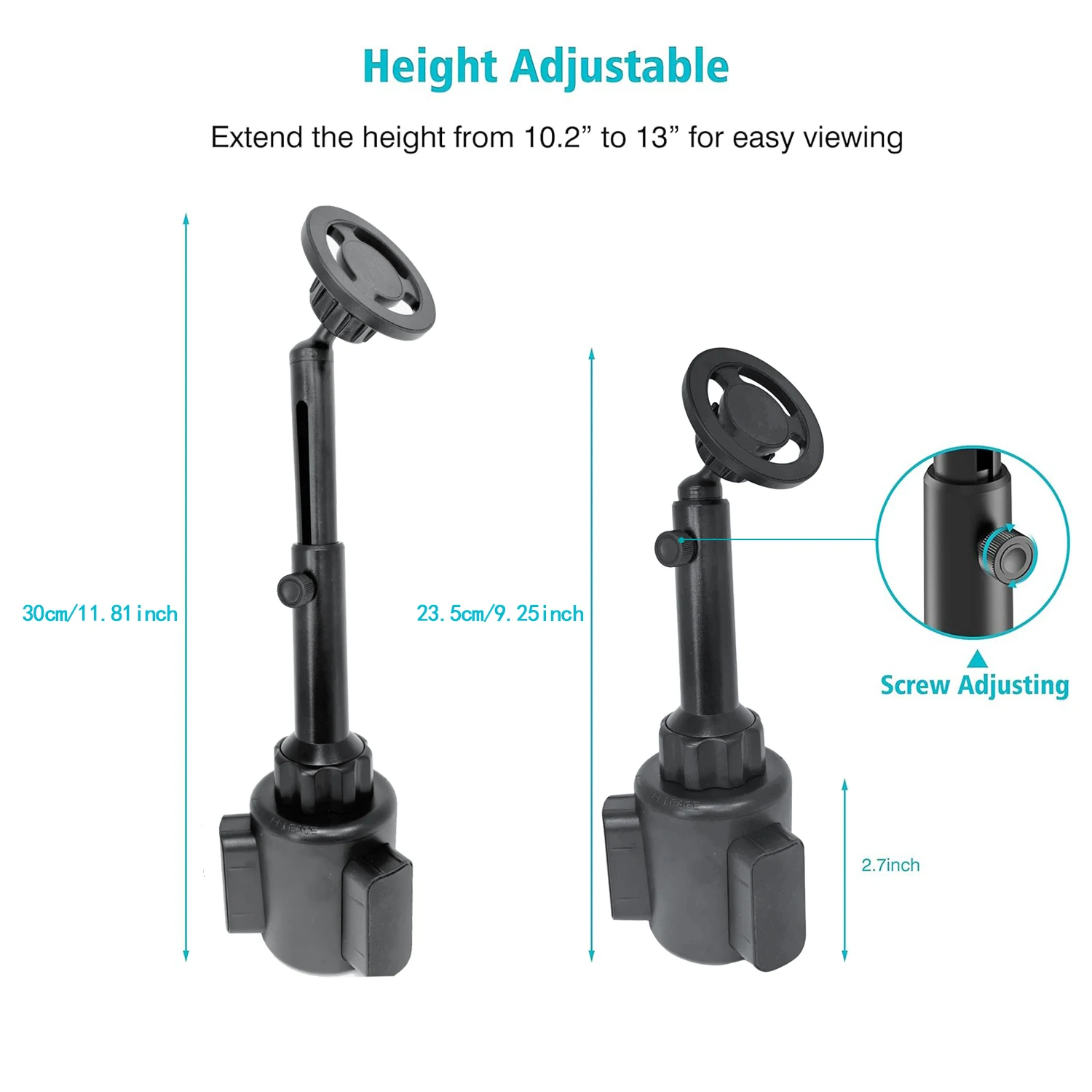Magnetic Cup Holder Phone Holder for Car 360° Adjustable Cell Holder Car Accessories With Extension Long Arm For Iphone
