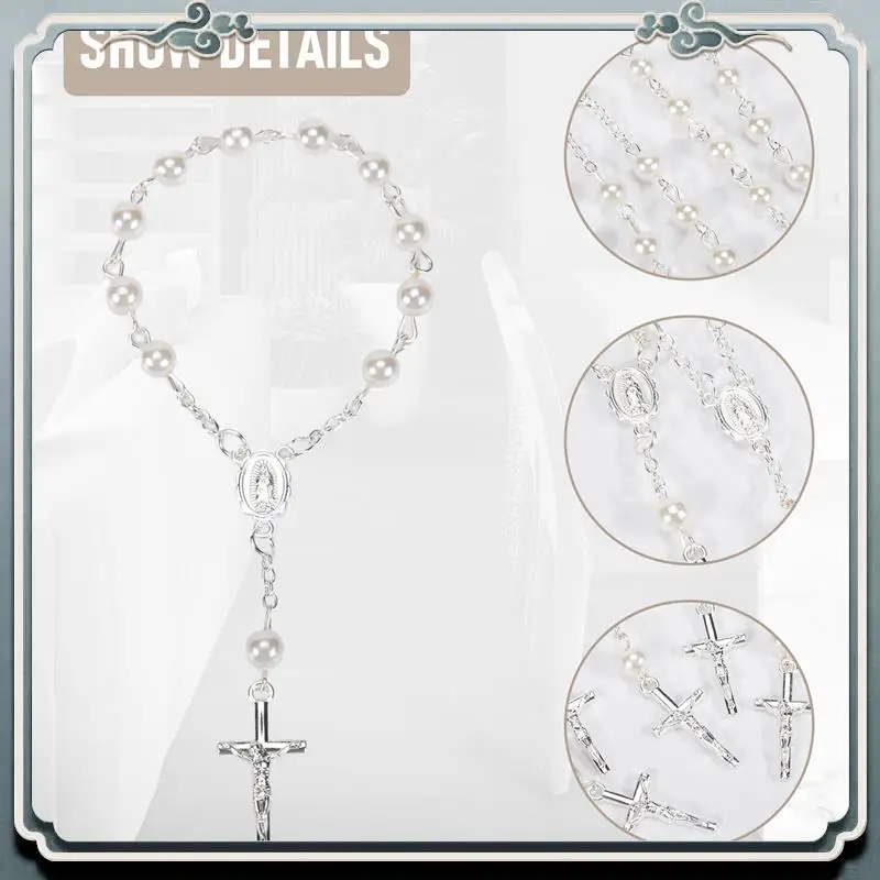 30Pcs Baptism Rosary Beads Finger Baptism Rosaries Faux Pearls For Baptism Favors Christening Favors Communion Favors Top-Rated