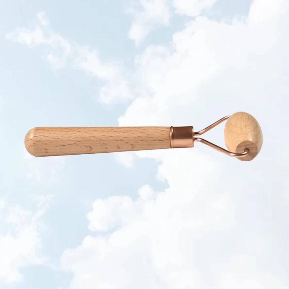 Rullo per massaggio viso in legno Strumento di bellezza multifunzionale per il rilassamento del viso Cura degli occhi e del collo Massaggiatore rotante in legno