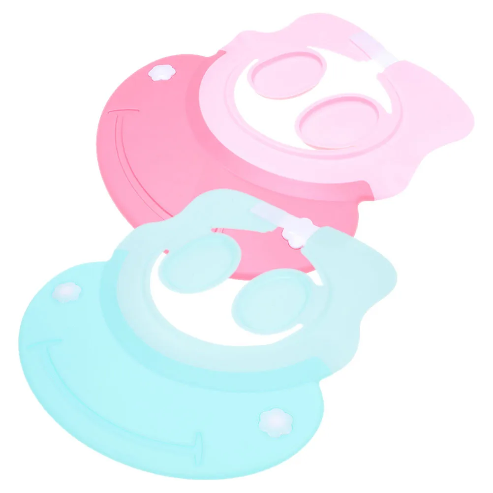 قطعتان من قبعات الاستحمام للأطفال الصغار، قبعات استحمام من السيليكون قابلة للتعديل، درع لغسل الشعر للأطفال، قناع شامبو، قبعة استحمام للأطفال #4