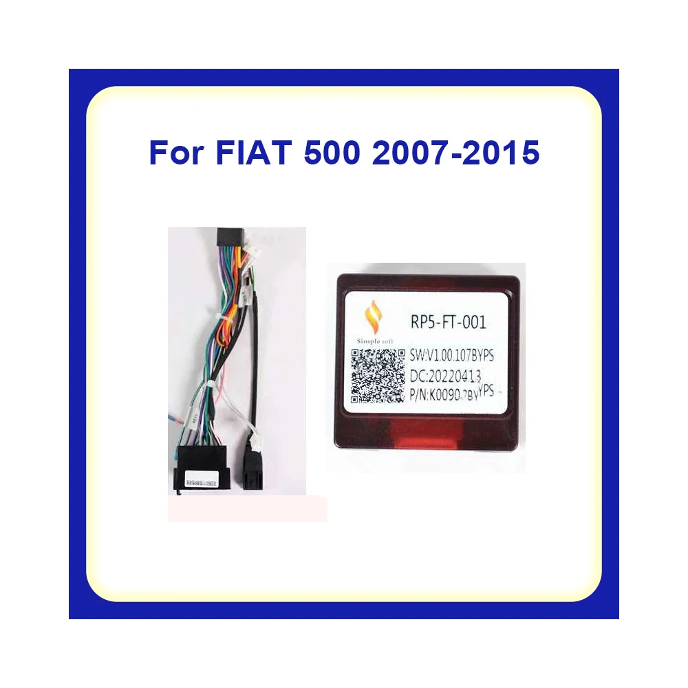 Android2 Din Auto Audio Canbus 16-Pins Netsnoer Adapter XP-XB-050 Voor Fiat 500 2007-2015 Audio Stroomharnas Met Canbus Box