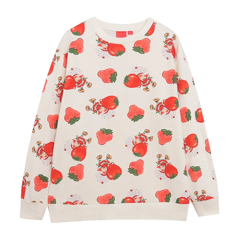 

Cute Cartoon Anime Long Sleeve Fleece Lined Hoodie Casual Loose Women's Sweatshirt Sweet Dopaamine Style Commute Fashion