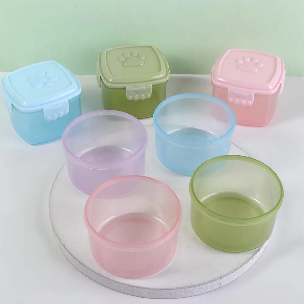 Lunch Box Accessories Plastic Sauce Box Cat Paw Pattern Lid Round/square Crisper Box Sealed Sauce Container Honey