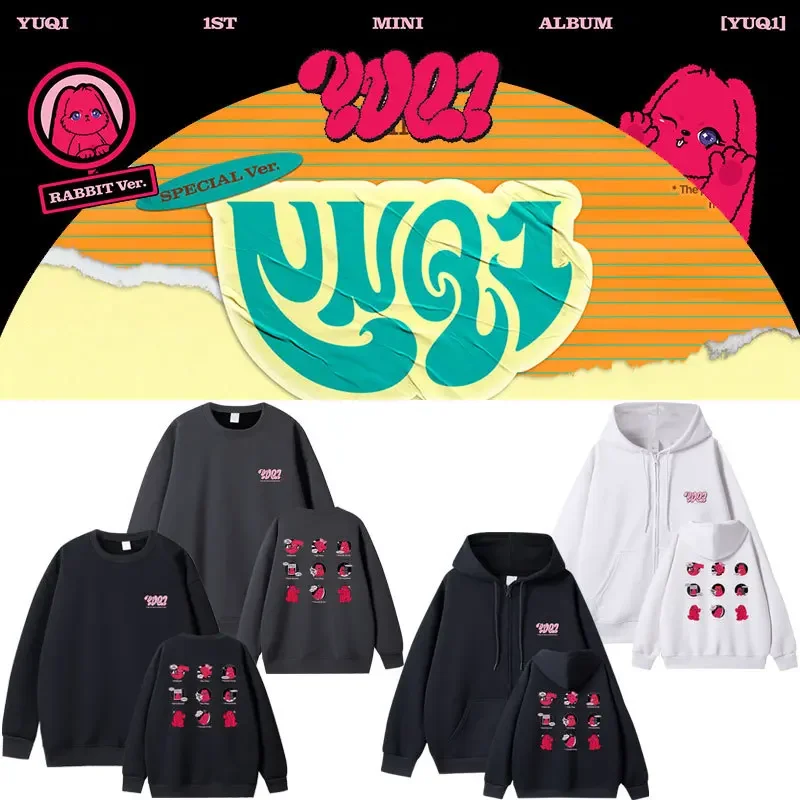 KPOP (G)I-DLE GIDLE YUQi 1ST Mini Album YUQ1 Oversized Women/Men Hoodie Sweatshirt Streetwear Hip Hop Pullover Hooded Jacket