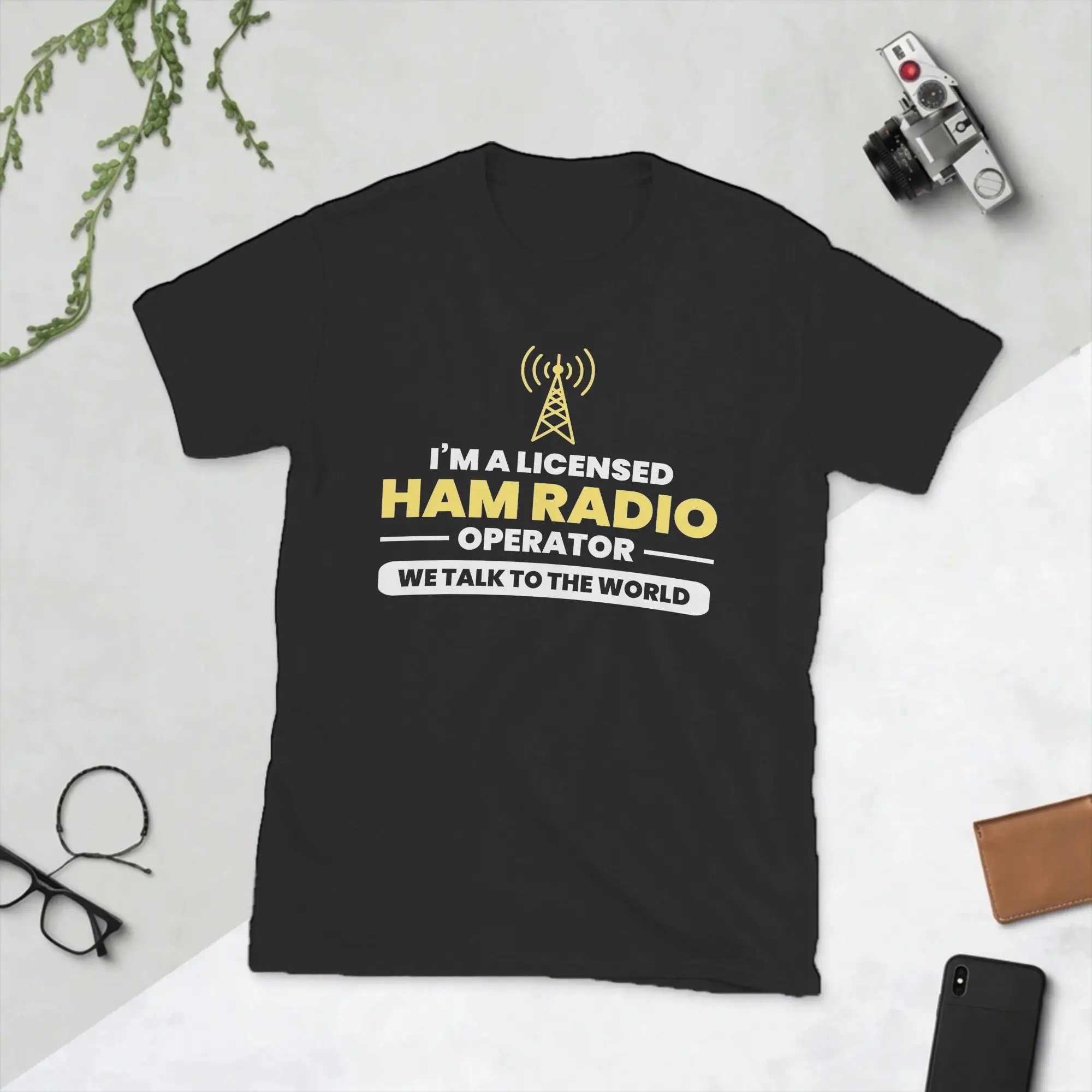 Vintage Amateur Ham Radio Operator T-Shirts Men Round Collar 100% Cotton T Shirts Wireless Short Sleeve Tee Shirt