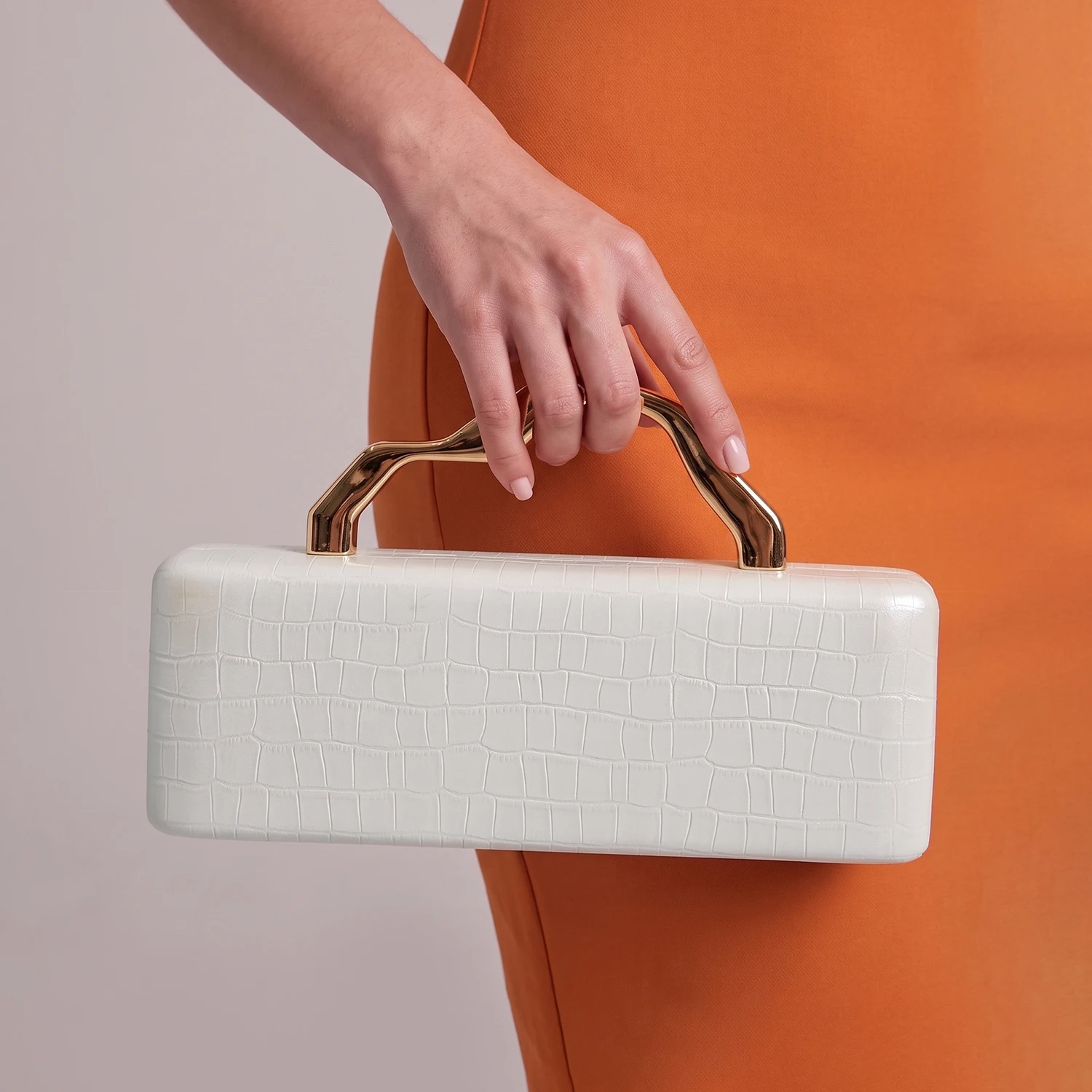 Luxuriöse Abendclutch mit Krokodilprägung in Gold, Damenmode, Party-/Hochzeitstasche, Umhängetasche mit Kette, lange Damenbrieftasche. – Detail 11