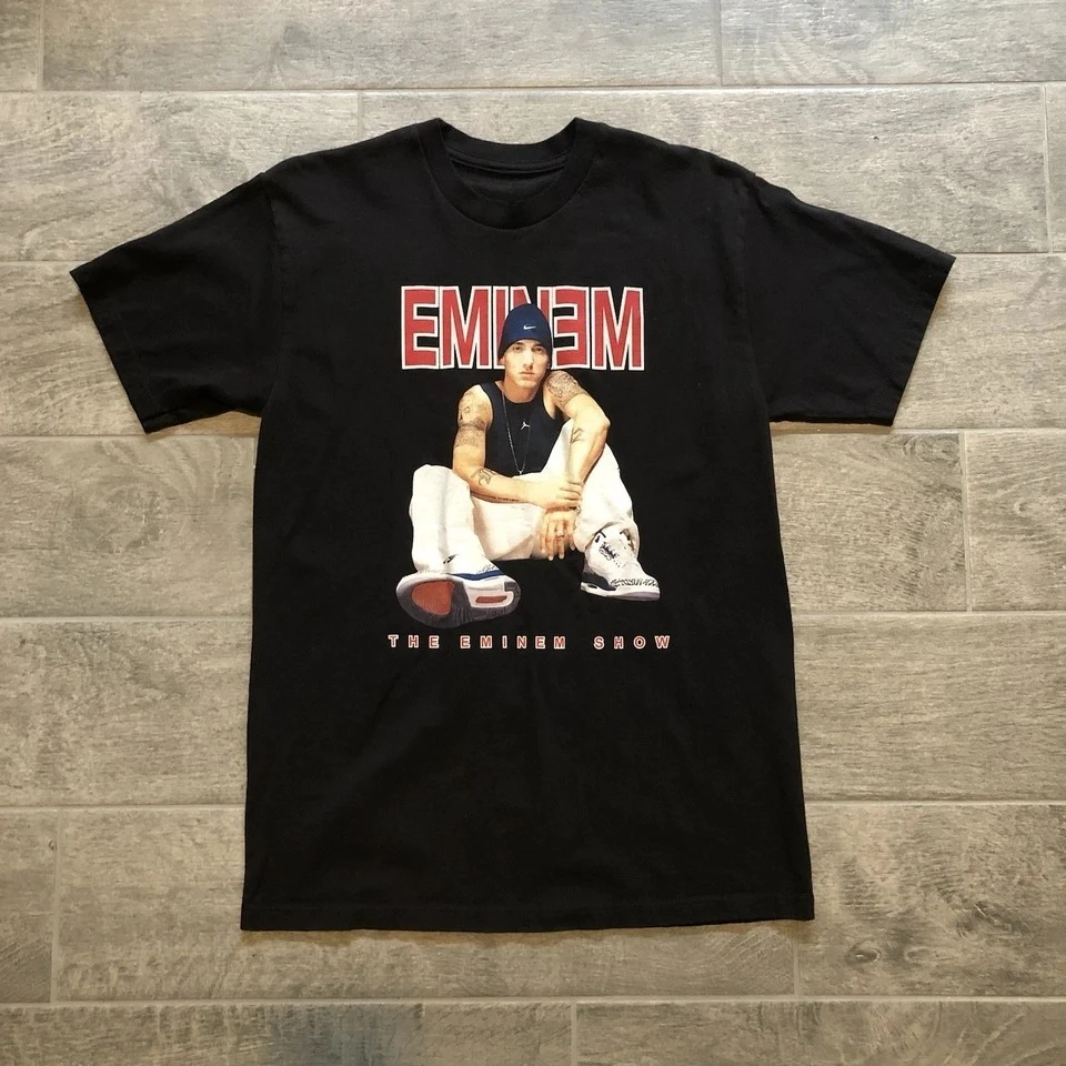 

Eminem Tee Shirt Black T-Shirt The Eminem Show Men’s American Oversized Short-sleeved Men Women Fashion Street Hip-hop Rock Top