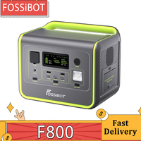 FOSSiBOT F800 Portable Power Station, 512Wh LiFePO4 Solar Generator, 800W AC Output, 200W Max Solar Input, 8 Outlets, LED Light