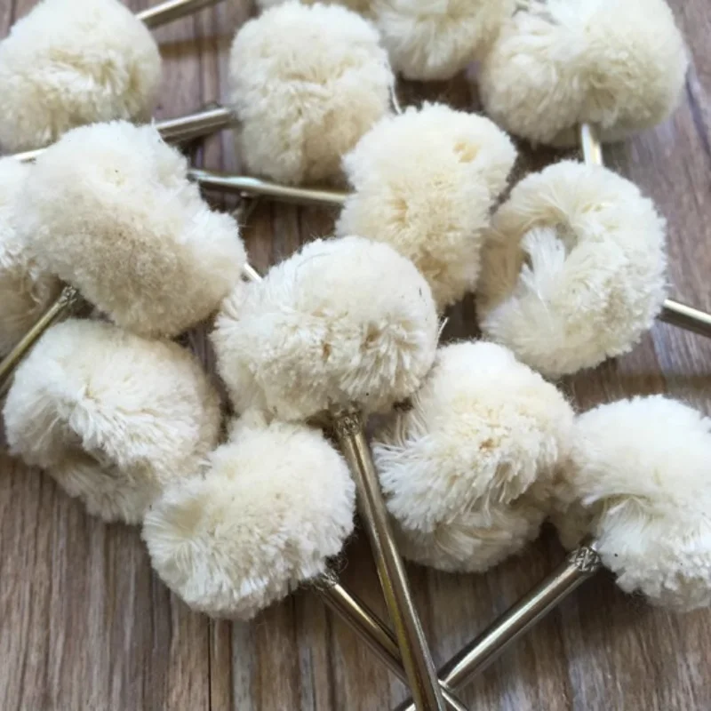 10 قطع من فرشاة تلميع خيط القطن، تستخدم لتلميع وتلميع المجوهرات الدقيقة أداة دريمل الدوارة