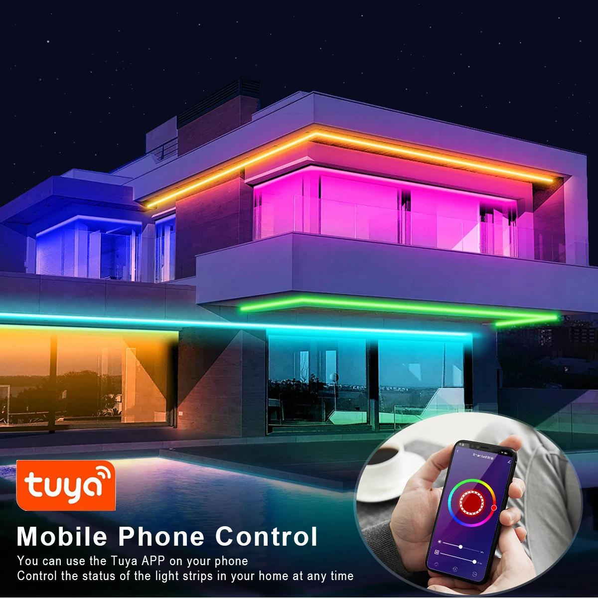 Tuya Smart DC12V Neon RGB pasek LED jasny czarny żel silikonowy z kontrola aplikacji WIFI na przyjęcie domowe ogrodowa wystrój dziedzińca