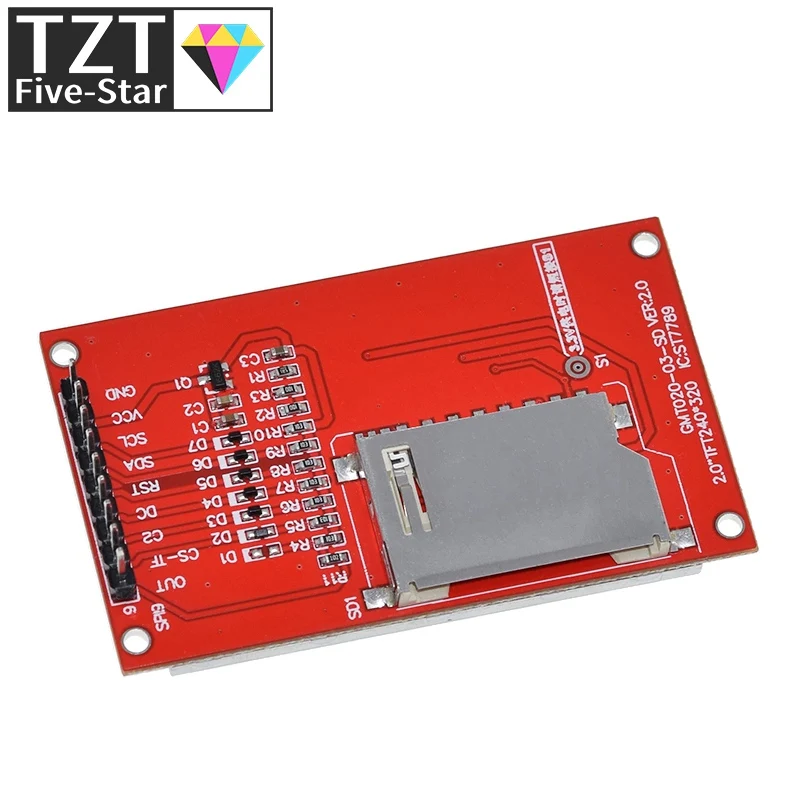 2.0 inch TFT Display Drive IC ST7789V 240x320 Dot-Matrix SPI Interface for Arduio Full Color LCD Display Module With SD Card
