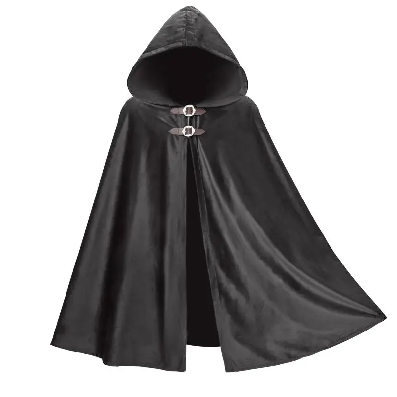 

DAZCOS Medieval Renaissance Velvet Hooded Cloak Cape Renaissance Velvet Hooded Cloak Medieval Cape with Hood Halloween Costume