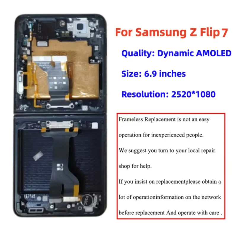 AMOLED For Samsung Z Flip 7 Main LCD Display Assembly For Z Flip 7 5G SM-F766B SM-F766U
