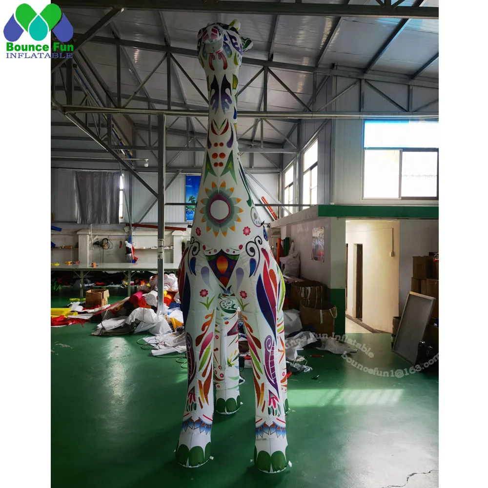 Free Shipping 3m/10ft Colorful Giant Inflatable Giraffe Advertising Animal Toy Cartoon For Zoo Outdoor Decoration Circus Event