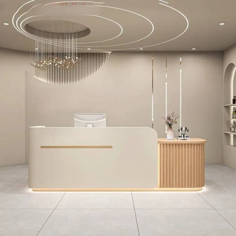 

Drawers Hotels Reception Desks Luxury Modern Led Cashier Office Reception Desks Beauty Salon Mostrador Recepcion Furniture