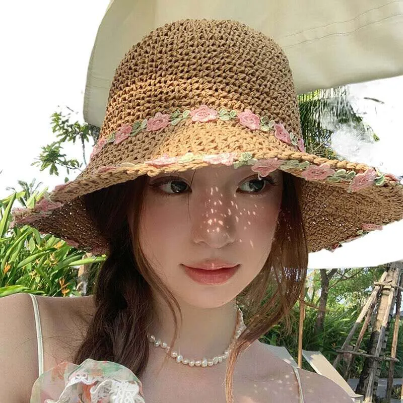 Sun Hats Straw Womens Sunscreen Caps Men Women Spring and Summer Outdoor Novelty Travel Fancy MJ1173