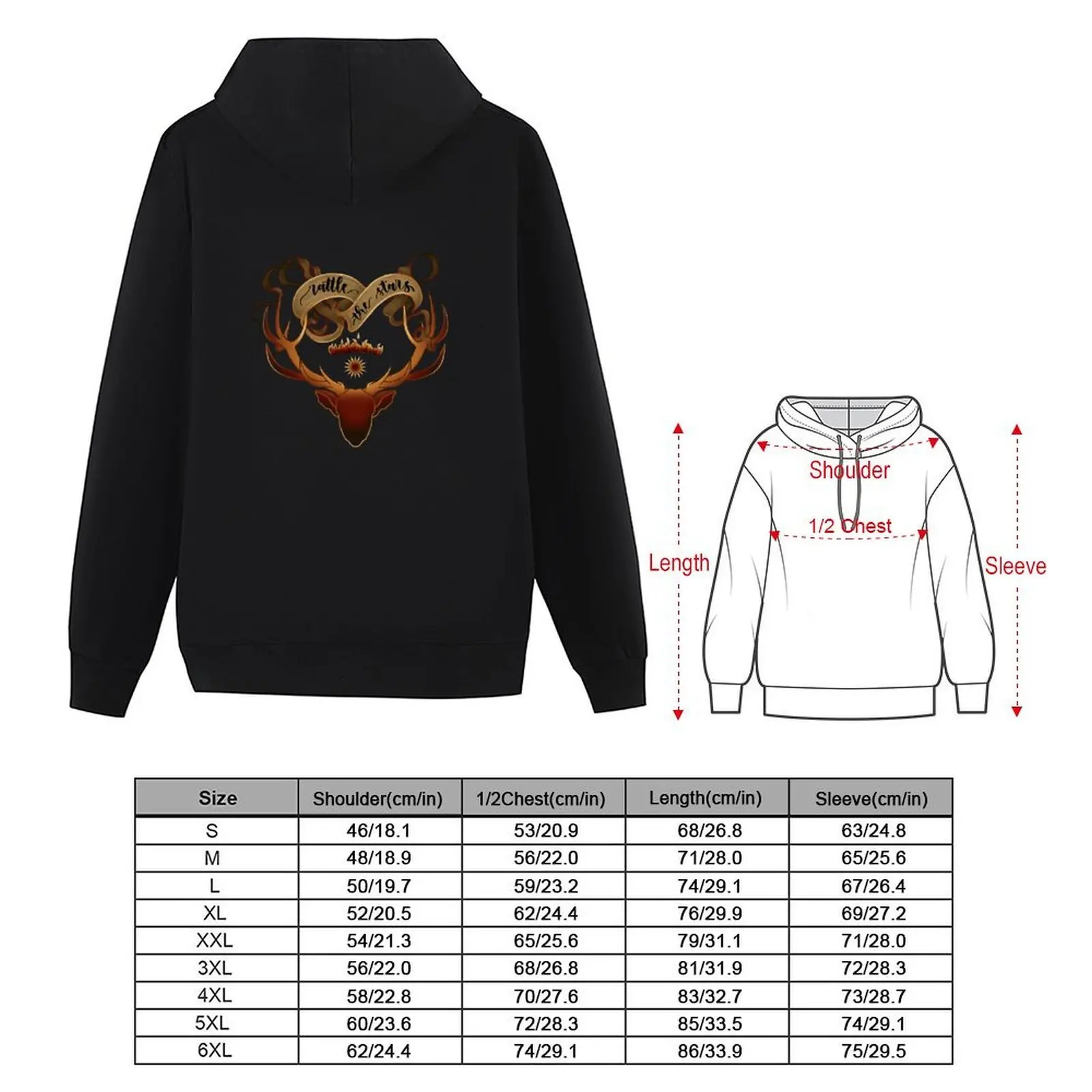 Rattle the stars - Throne of Glass Hoodie mens clothes korean clothes autumn clothes men clothing hoodie graphic
