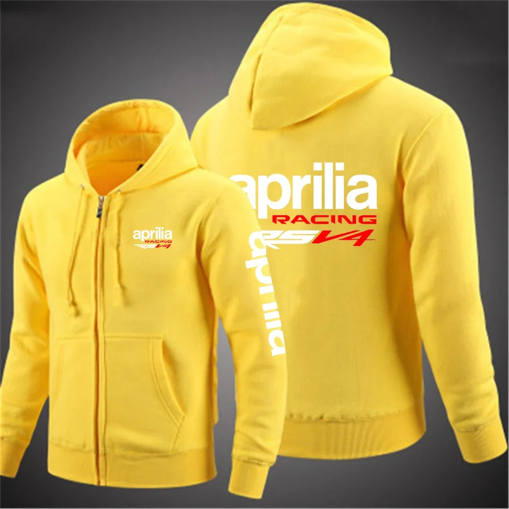 2024 Aprilia Racing RSV4 Men\'s New Jacket Zip Hight Quality Comfortable Solid Color Outerwear Tracksuit Hooded Coat Pullover Top