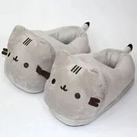 Cartoon Full Covered Cat Slippers Warm Winter Slides Soft Plush Doll Indoor Cute Anime Bedroom Shoes For Man Woman Home Use - Image 4