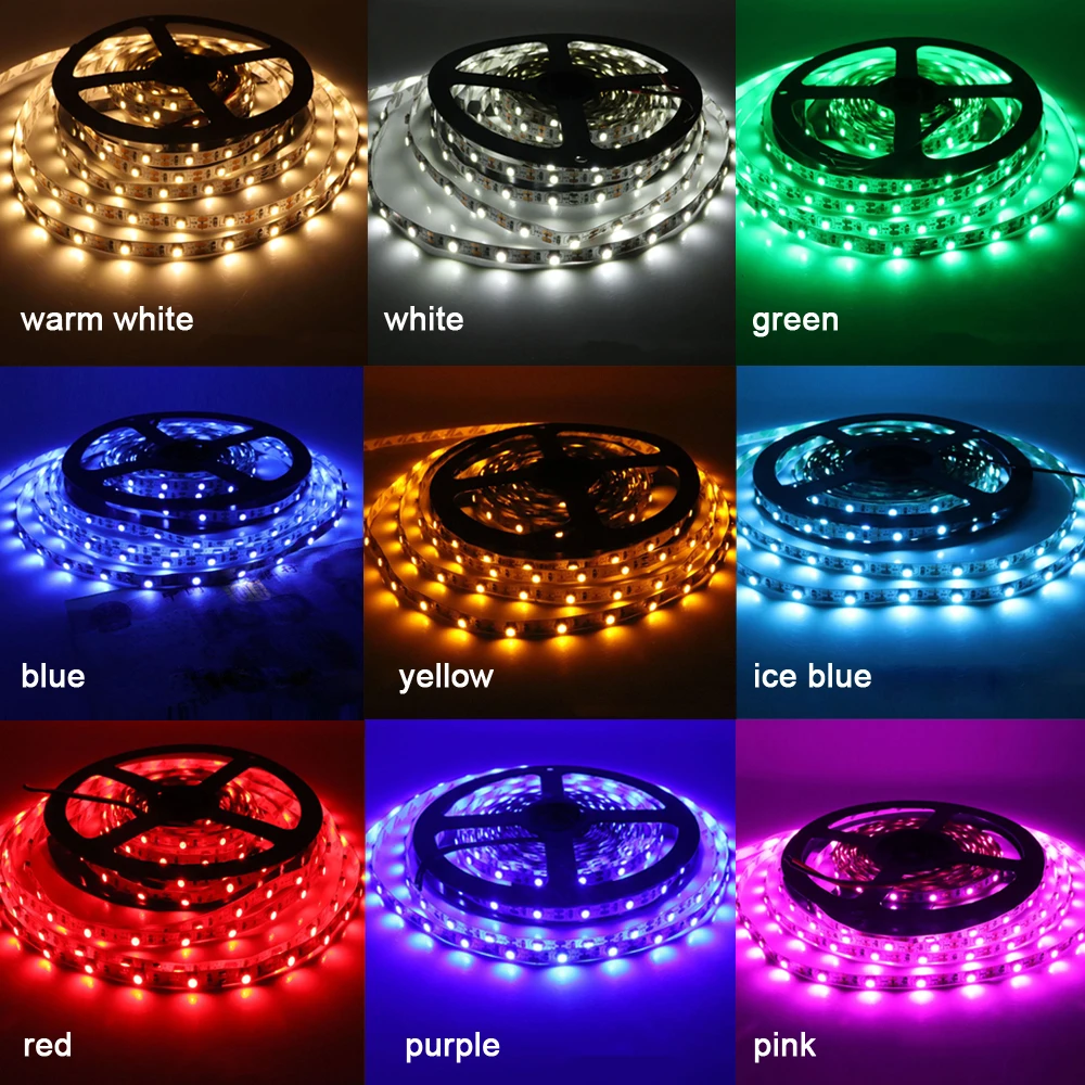 3V SMD 2835 LED Strip Light Button Battery Powered DC 60LED/M Flexible LED Tape Lamp Waterproof Home Decor 8mm PCB 0.5m 1m 2m