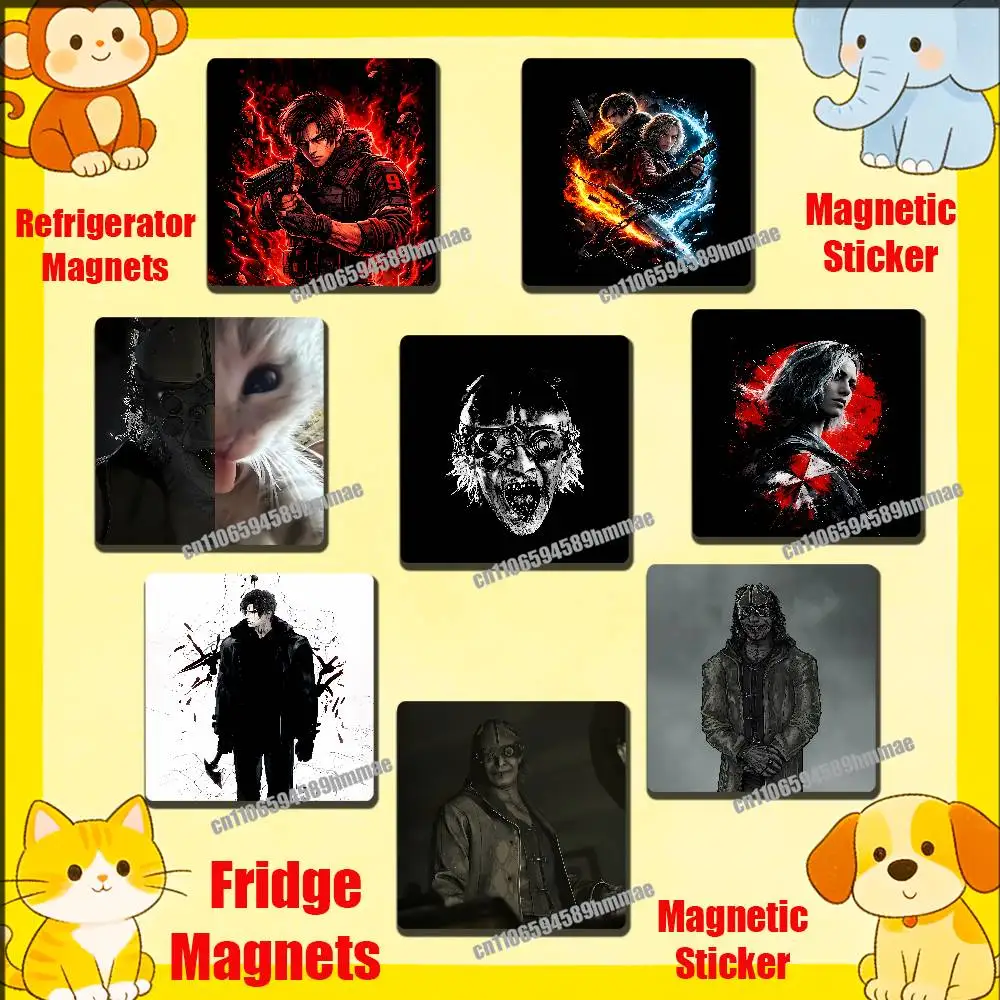 

For R-Resident Evil requiem Grace Ashcroft Leon S Kennedy Victor Gideon Fridge Refrigerator Magnets Kitchen Magnetic Sticker
