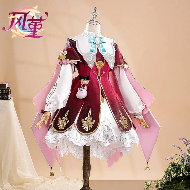 

Hyacine Costume Wig Honkai Star Rail Feng Jin Game Style Cosplay Cute Dress Set Comic Con Women Party yy:89