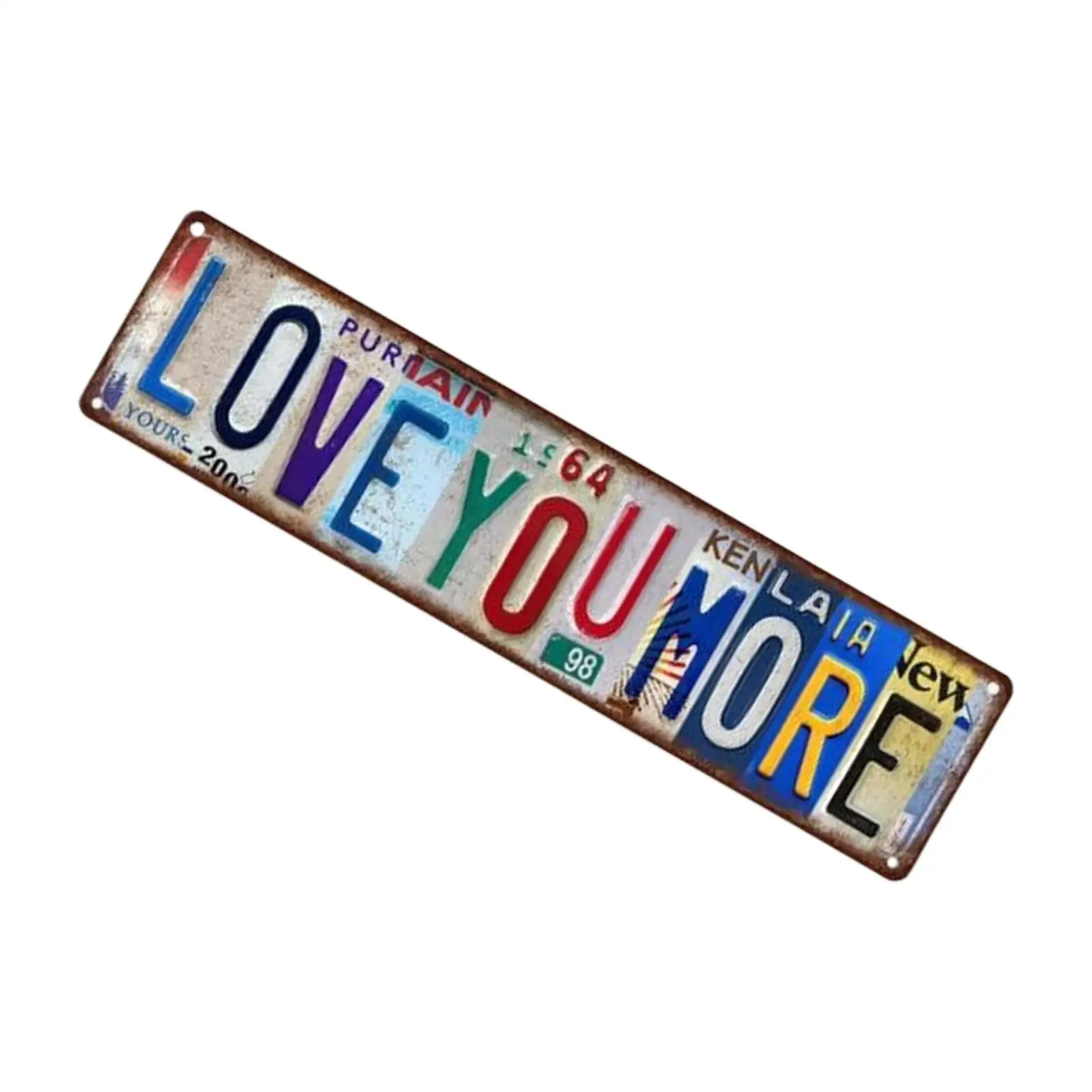 LOVE YOU MORE Metall-Wandschild im Vintage-Stil, romantische Retro-rustikale Bar-Wanddekoration für Café, Zuhause, Bar, Büros, Hochzeitsfeier