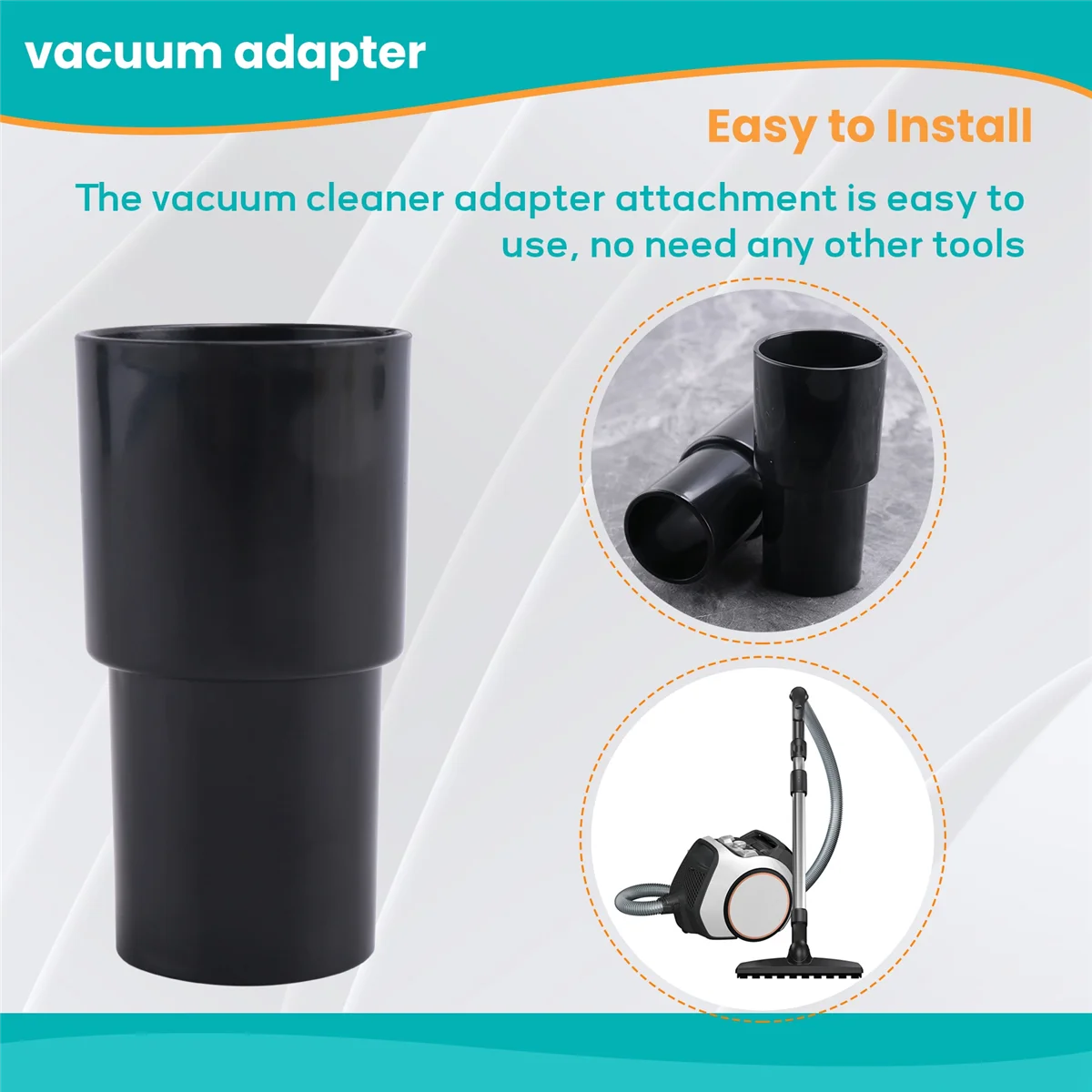 HEISSER 2-teiliger Vakuumschlauch-Adapter, 1 3/8 Zoll auf 1 1/4 Zoll Universal-Reinigungsschlauch-Reduzierstück, Konverter, Vakuumschlauch-Aufsatz