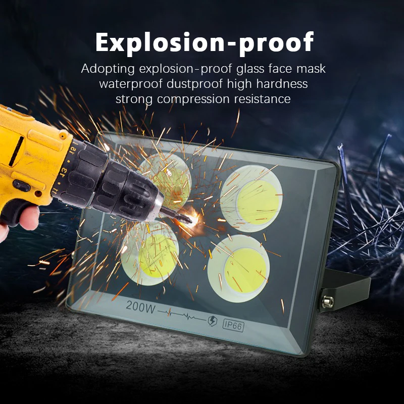 Luci di inondazione LED AC 220V 50W 100W 200W 300W 400W 500W Faretto ad alta luminosità LED impermeabile IP66 Lampione da giardino esterno