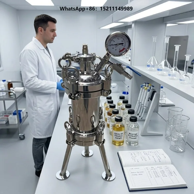 Stainless Steel Small Single Bag Liquid Filter Juice Pressure Vessel Filtering Equipment
