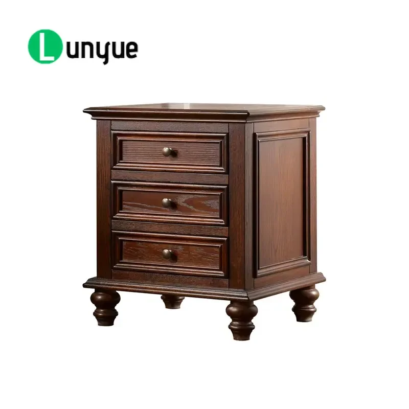 American Rural Traditional Solid Wood Bed Birch Rubberwood Frame Durable Home Hotel Furniture Classic Design Sturdy Bedroom