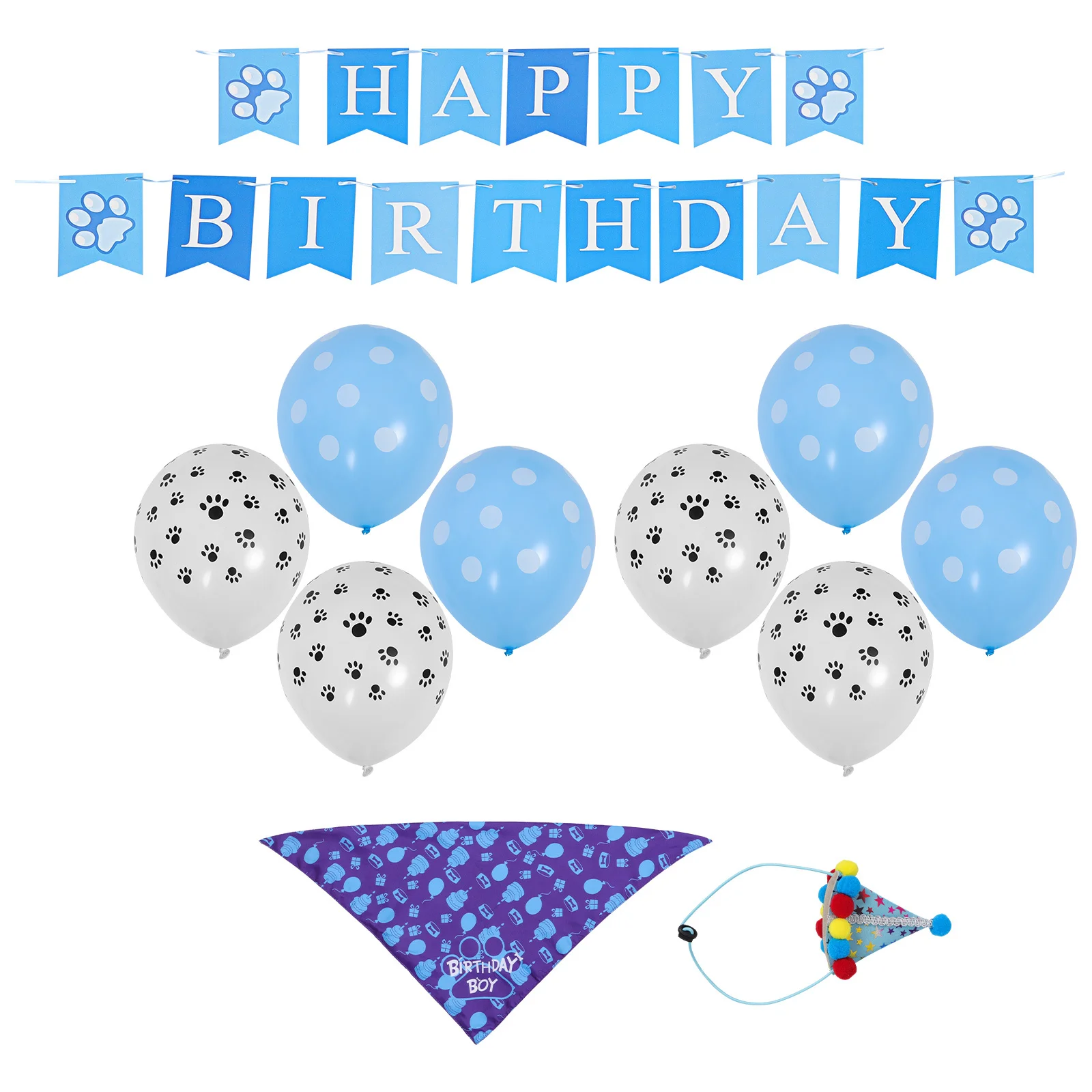 1 Zestaw Urodzinowy Kapelusz dla Zwierząt, Muszka, Śliniak na Imprezę dla Psa, Dekoracje, Ozdoba na Uroczystość dla Szczeniaka, Wielofunkcyjny Kostium