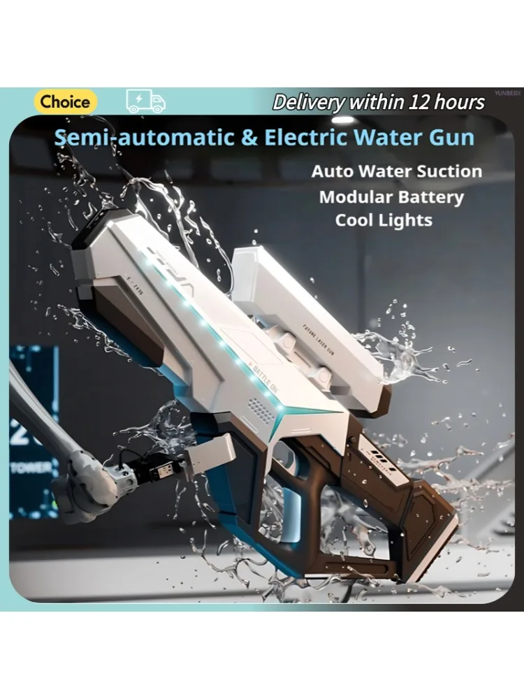 Elektrische LED-Wasserpistole Automatische Wasseraufnahme Große Kapazität Kontinuierlicher Wassersprühstrahl Sommer-Spiel Interaktives Kindergeschenk