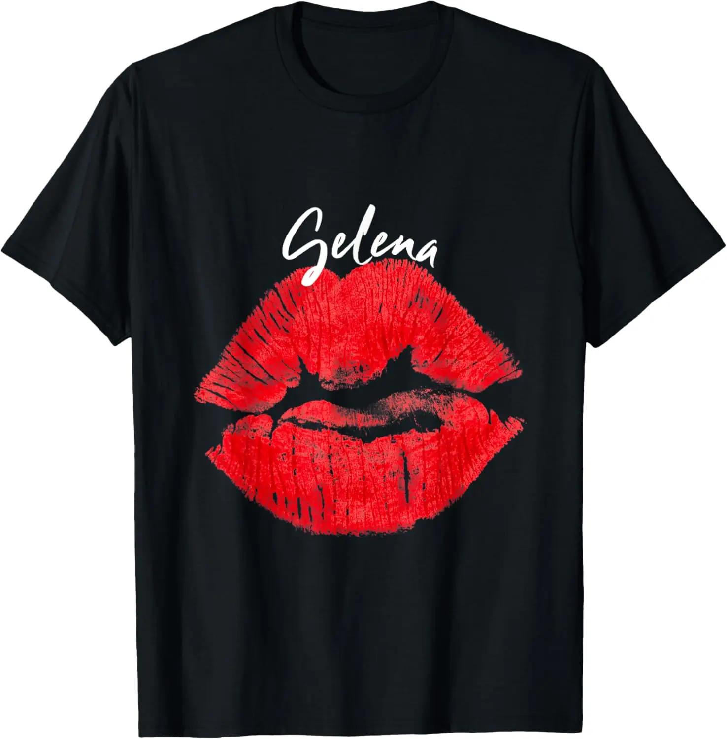

Selena Red Lips Personalized First Name T-Shirt