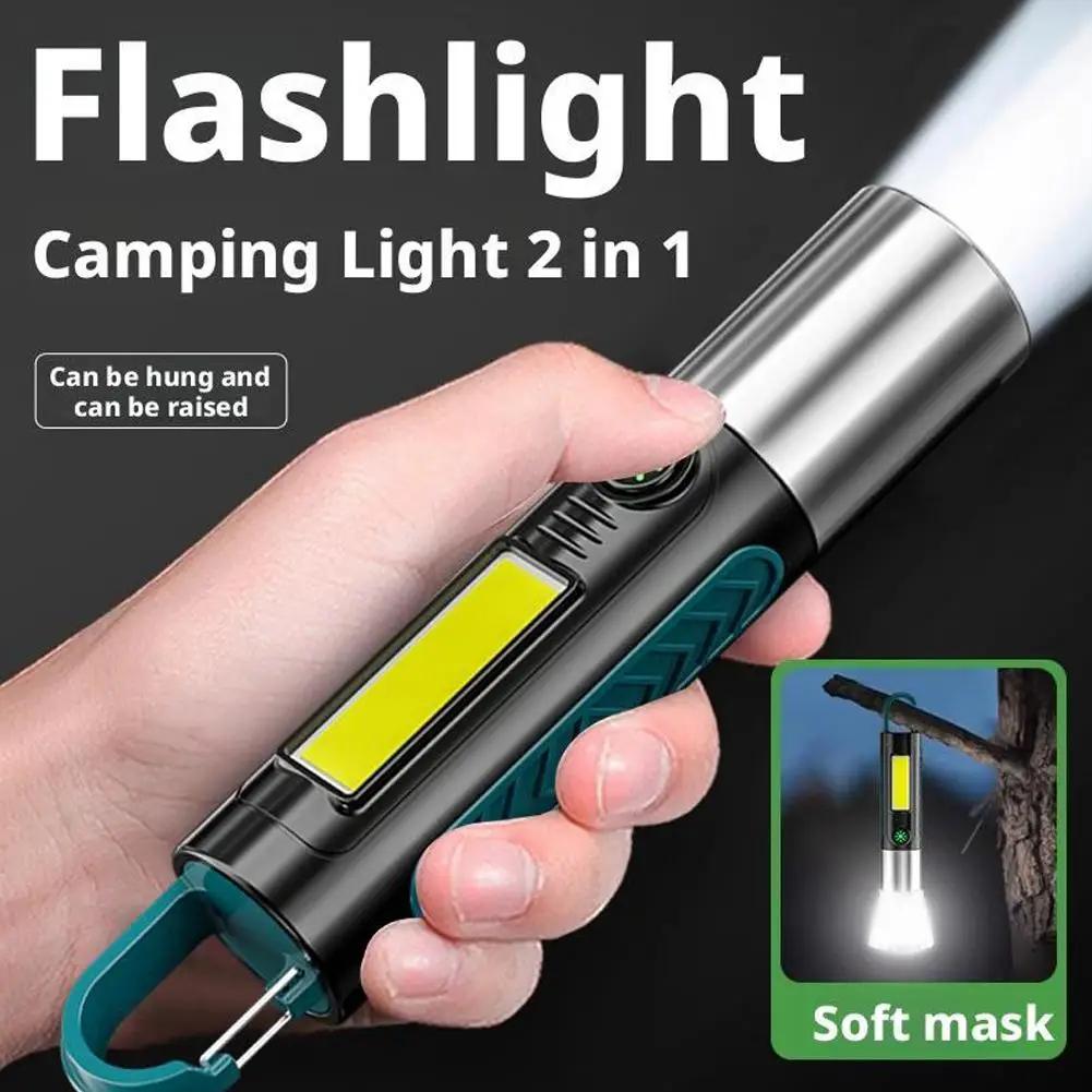 

High Power Led Flashlight Powerful Type-C Rechargeable Light Telescopic Zoom Torch For Outdoor Camping Hiking Fishing Lamp