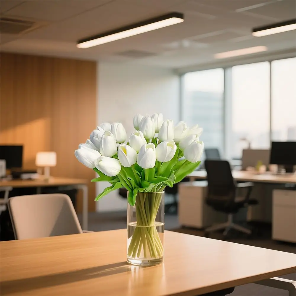 12 Stück Tulpen, künstliche Blumen, Kunstblumen, Muttertag, Valentinstag, Geschenke für Zuhause, Zimmer, Küche, Hochzeit, Tischdekoration – Detail 5