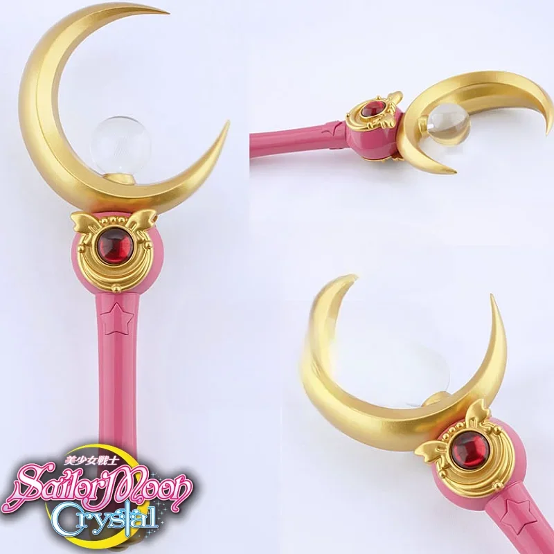 Anime Cosplay Sailor Moon Usagi Tsukino Moon Stick Crystal Props Costume Halloween Party Comic Adult Women Birthday Gift Toy