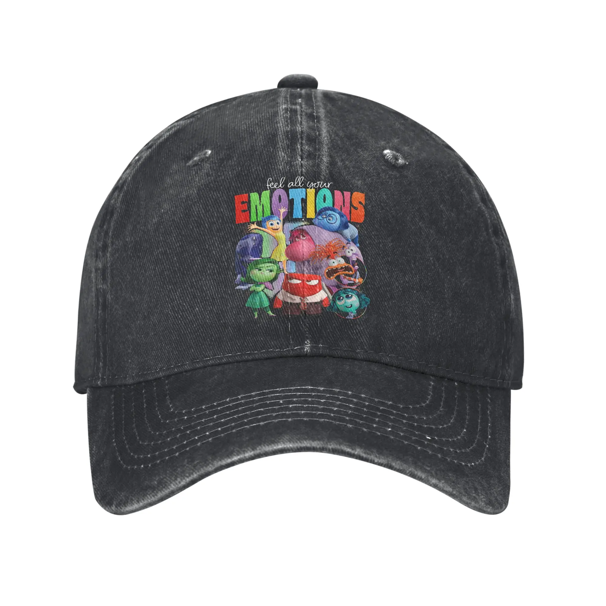 Inside Out 2 Feel All Your Emotions Baseball Cap Sun Print Washed Trucker Hat Unisex-Teens Fashion Running Hippie Snapback Cap