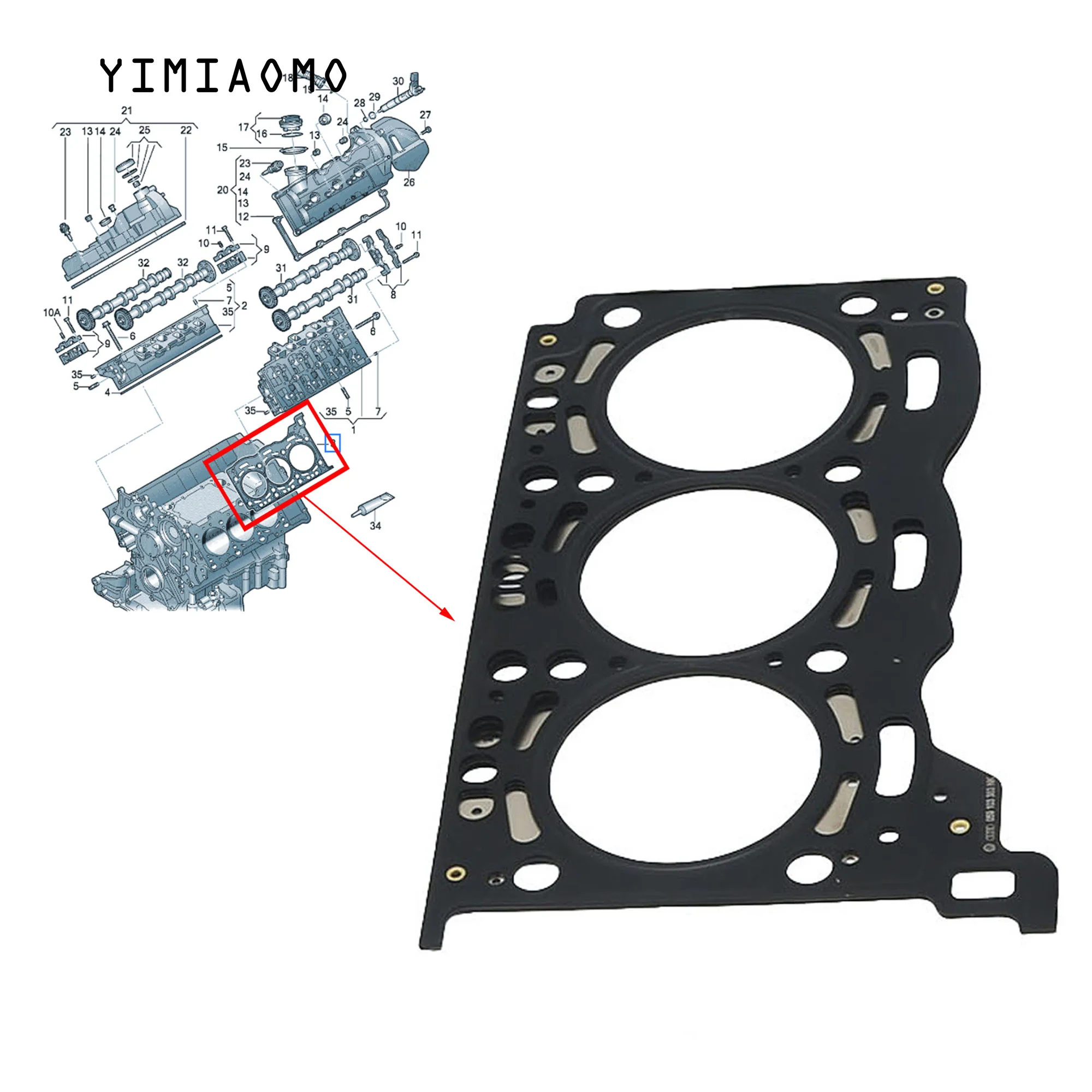 Diesel Engine Cylinder Head Gasket & Seals For AUDI A6 Allroad Quattro S6 Avant Quattro Q5 A7 Sportback 3.0TDI  CGQB 059103383NK